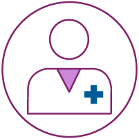 icône violet d'un médecin