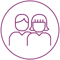 icône violet d'un couple