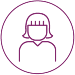 icône violet d'une femme