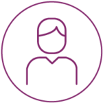 icône violet d'un homme