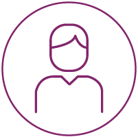 icône violet d'un homme