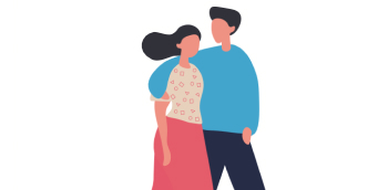illustration d'un couple qui s'enlace