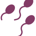 icône de trois spermatozoïdes violet