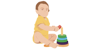 illustration d'un bébé qui joue