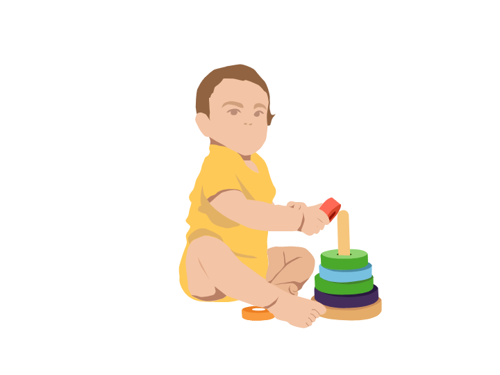 illustration d'un bébé qui joue