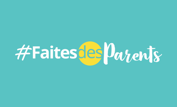 logo jaune et bleu #faitesdesparents